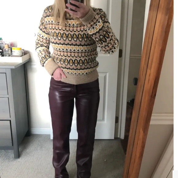 Good American Red Faux Leather Pants 2 EUC - Picture 7 of 14